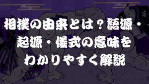相撲の由来とは？語源・起源・儀式の意味をわかりやすく解説