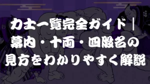 力士一覧完全ガイド｜幕内・十両・四股名の見方をわかりやすく解説