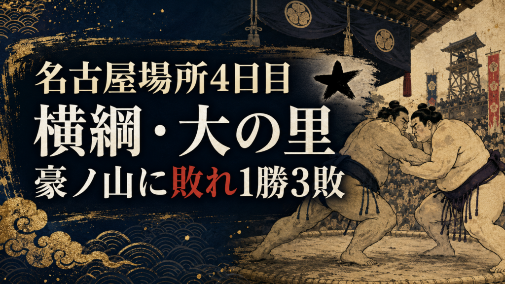 【名古屋場所4日目】横綱・大の里が豪ノ山に屈し1勝3敗