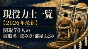 現役力士一覧【2026年最新】関取70人の四股名・読み方・部屋まとめ