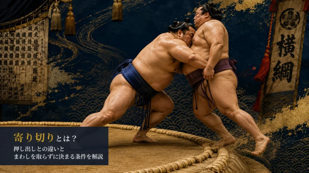 寄り切りとは？押し出しとの違いとまわしを取らずに決まる条件を解説