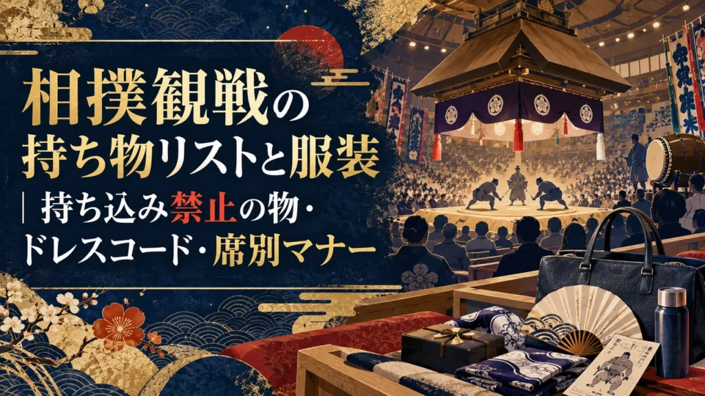 相撲観戦の持ち物リストと服装｜持ち込み禁止の物・ドレスコード・席別マナー