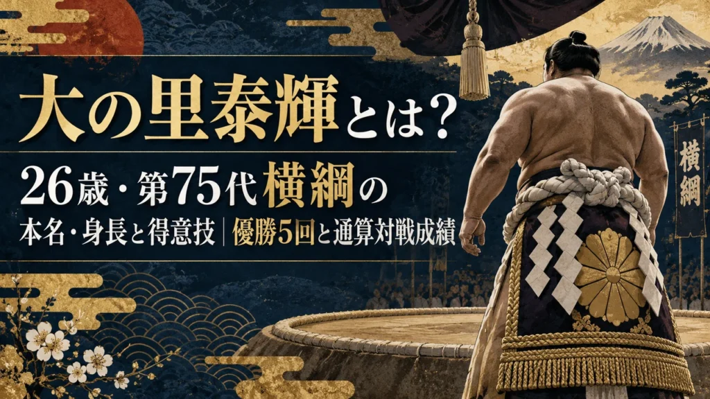 大の里泰輝とは？26歳・第75代横綱の本名・身長と得意技｜優勝5回と通算対戦成績