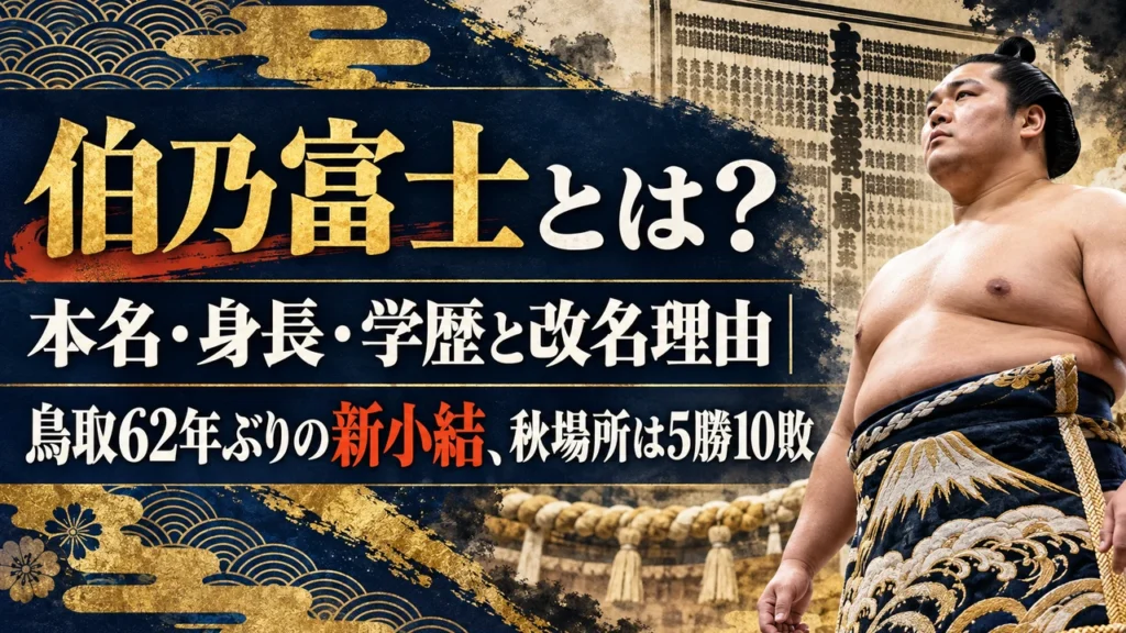 伯乃富士とは？本名・身長・学歴と改名理由｜鳥取62年ぶりの新小結、秋場所は5勝10敗