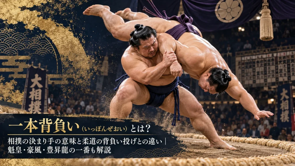 一本背負い（いっぽんぜおい）とは？相撲の決まり手の意味と柔道の背負い投げとの違い｜魁皇・豪風・豊昇龍の一番も解説