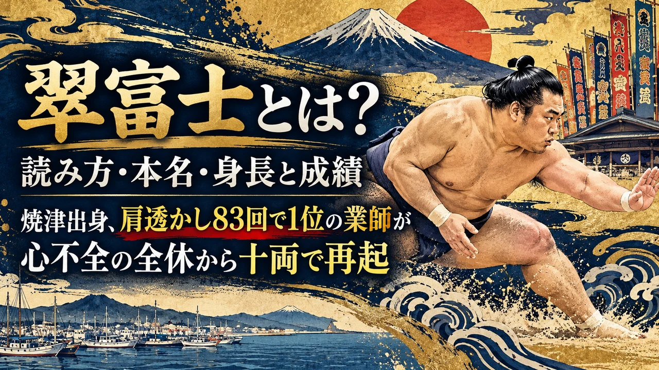 翠富士とは？読み方・本名・身長と成績｜焼津出身、肩透かし83回で1位の業師が心不全の全休から十両で再起